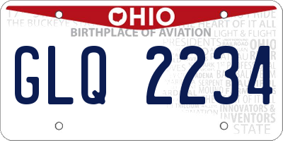 OH license plate GLQ2234