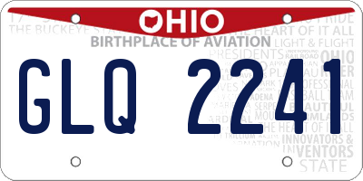 OH license plate GLQ2241