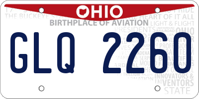 OH license plate GLQ2260