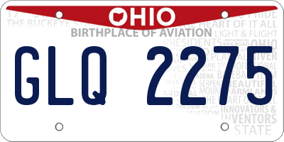 OH license plate GLQ2275