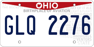 OH license plate GLQ2276