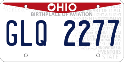 OH license plate GLQ2277