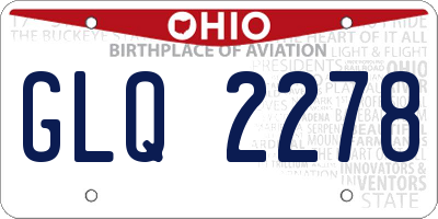 OH license plate GLQ2278