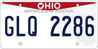 OH license plate GLQ2286