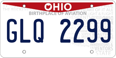 OH license plate GLQ2299