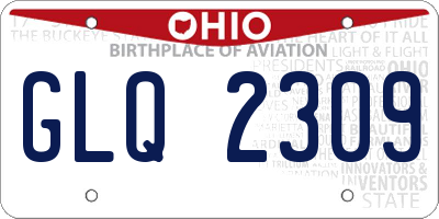 OH license plate GLQ2309