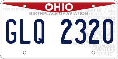 OH license plate GLQ2320