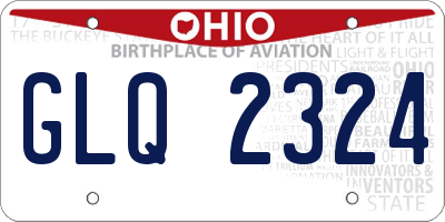 OH license plate GLQ2324