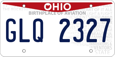 OH license plate GLQ2327
