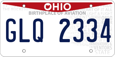 OH license plate GLQ2334
