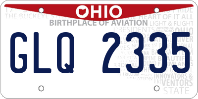 OH license plate GLQ2335