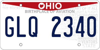 OH license plate GLQ2340