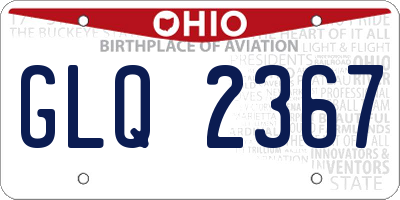 OH license plate GLQ2367