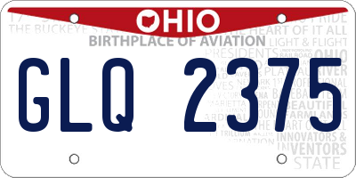 OH license plate GLQ2375