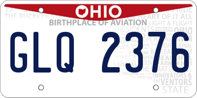 OH license plate GLQ2376