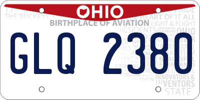 OH license plate GLQ2380