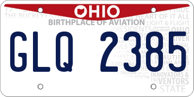 OH license plate GLQ2385
