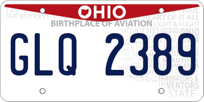OH license plate GLQ2389