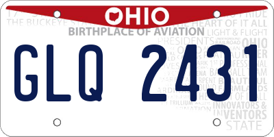 OH license plate GLQ2431