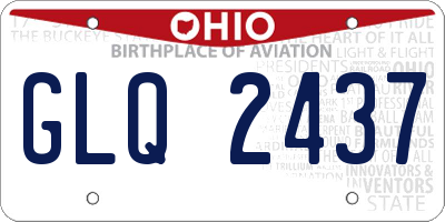OH license plate GLQ2437