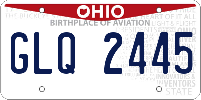 OH license plate GLQ2445
