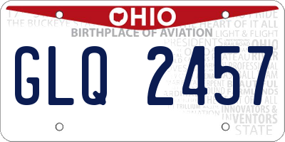 OH license plate GLQ2457