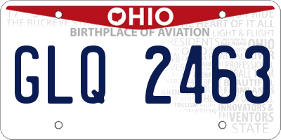 OH license plate GLQ2463