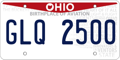 OH license plate GLQ2500