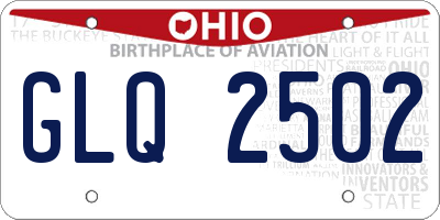 OH license plate GLQ2502
