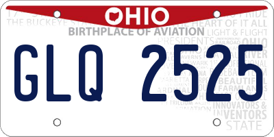 OH license plate GLQ2525