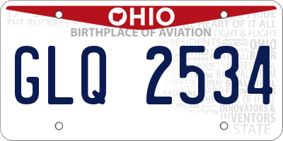 OH license plate GLQ2534