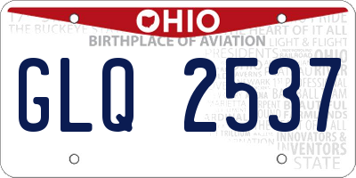 OH license plate GLQ2537