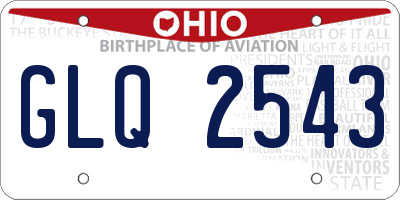 OH license plate GLQ2543