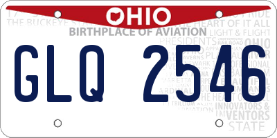 OH license plate GLQ2546