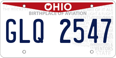 OH license plate GLQ2547