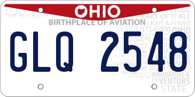 OH license plate GLQ2548