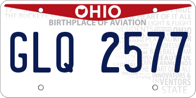 OH license plate GLQ2577