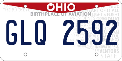 OH license plate GLQ2592