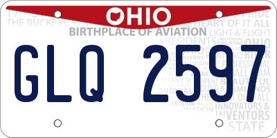 OH license plate GLQ2597
