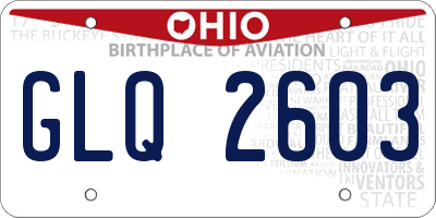 OH license plate GLQ2603