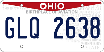 OH license plate GLQ2638