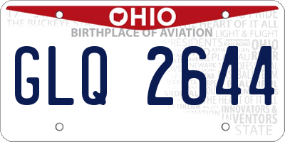 OH license plate GLQ2644