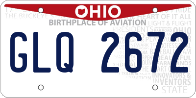 OH license plate GLQ2672