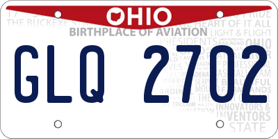 OH license plate GLQ2702