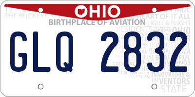 OH license plate GLQ2832