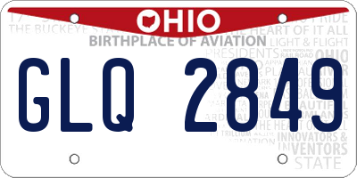 OH license plate GLQ2849