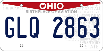 OH license plate GLQ2863