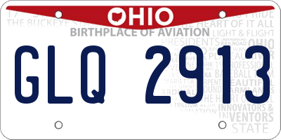 OH license plate GLQ2913