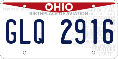 OH license plate GLQ2916