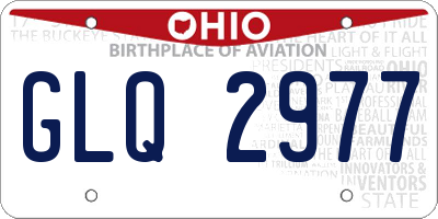 OH license plate GLQ2977